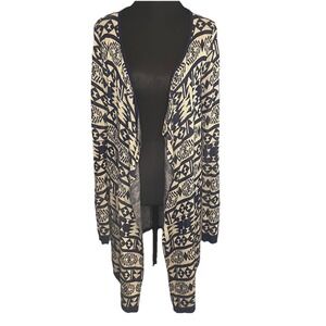 Geegee Aztec print Cardigan Size M/L Open Front Duster‎